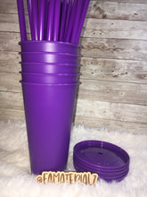 Load image into Gallery viewer, 24oz Purple Plastic cups (Set of 5)