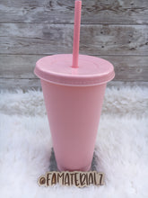 Load image into Gallery viewer, 24 oz Matte Pink plastic cups (Set of 5)