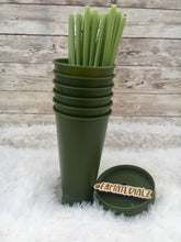 Load image into Gallery viewer, 24oz Olive plastic cups (Set of 5)